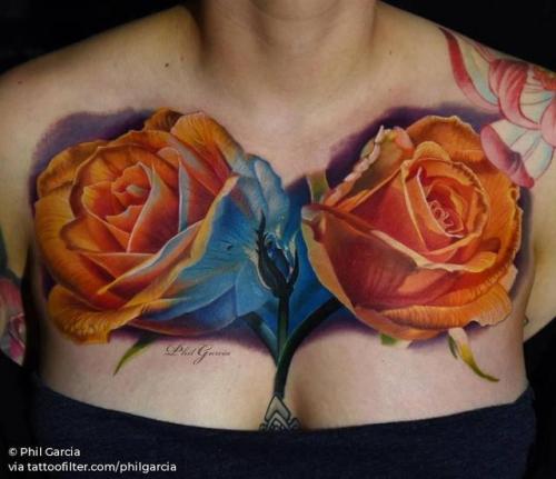 By Phil Garcia, done at Eight Thirty Eight Gallery, Port... flower;philgarcia;big;chest;rose;facebook;nature;realistic;twitter