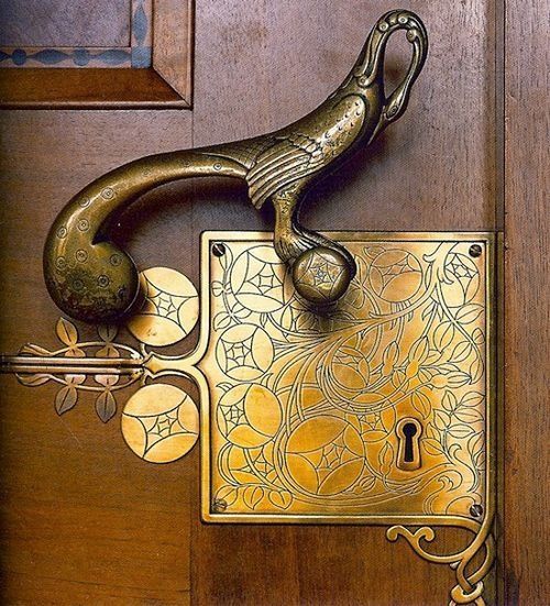 art nouveau door handles