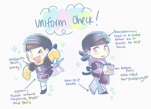 vitaminpop:uniforms !!  they’re very simple but are supposed to...