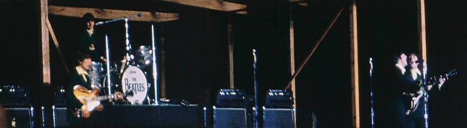 The Beatles performing at the Suffolk Downs Racetrack, Boston, Massachusetts. (August 18th, 1966)