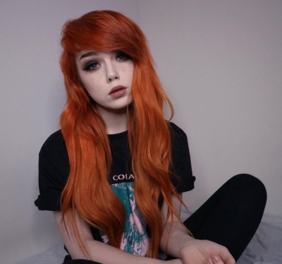 And piercings red hair girl with Scene