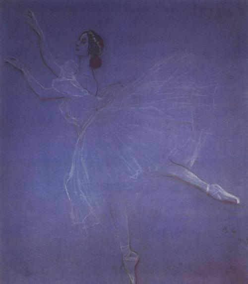 artist-serov:Anna Pavlova in the Ballet Sylphyde, 1909,...