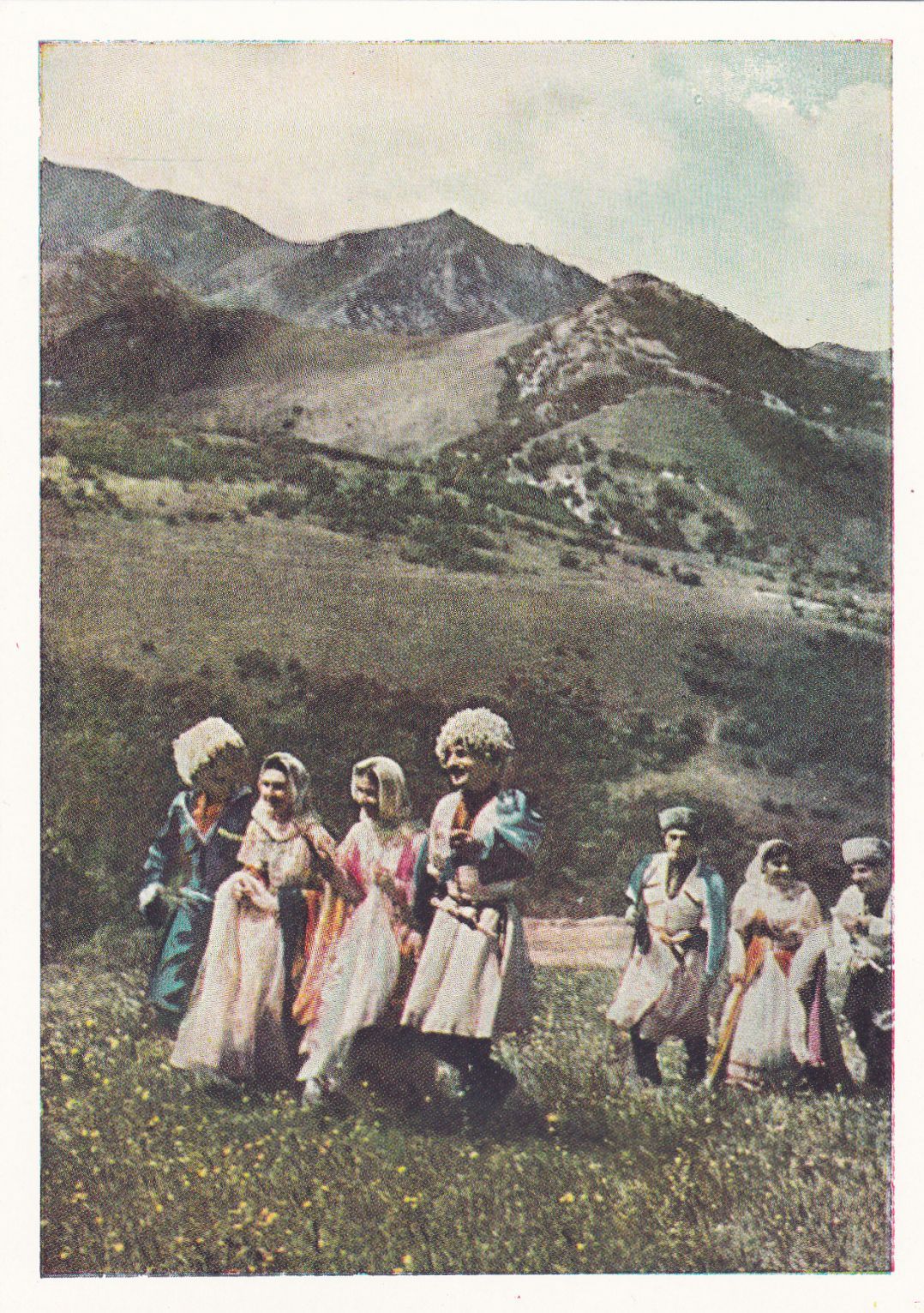 In the mountains of Dagestan. Postcard from 1964.