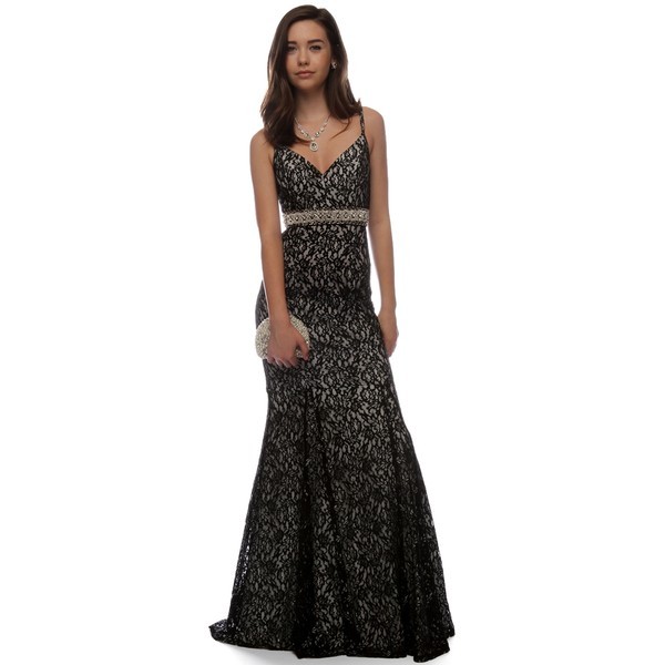 L.B.F — Sequin Hearts Luna- Black Prom Dress liked on...