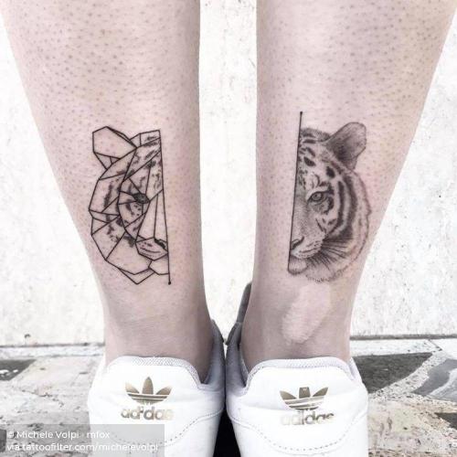By Michele Volpi · mfox, done in Rapagnano.... achilles;animal;facebook;feline;illustrative;individual matching;line art;matching;medium size;michelevolpi;tiger;twitter