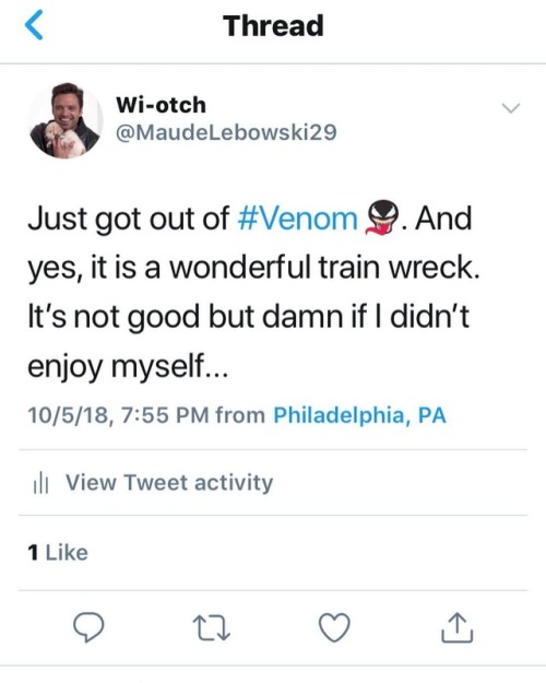 maudelebowski29:My Twitter thoughts on Venom. It was...