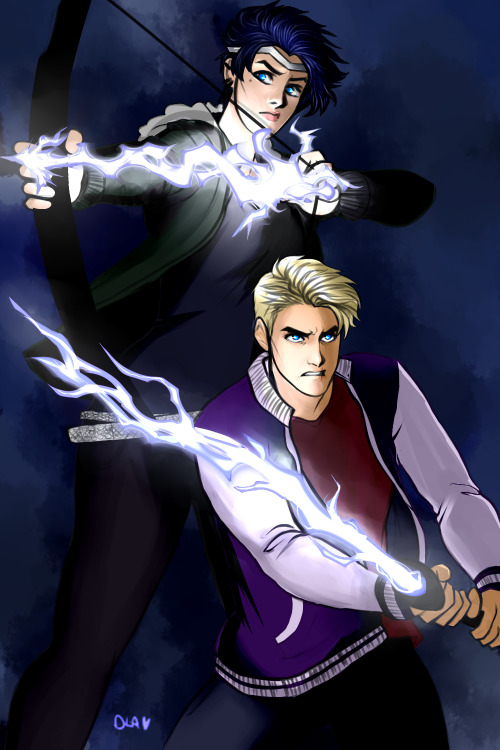 cindersart:the grace siblings + using lightning as weapons! not...