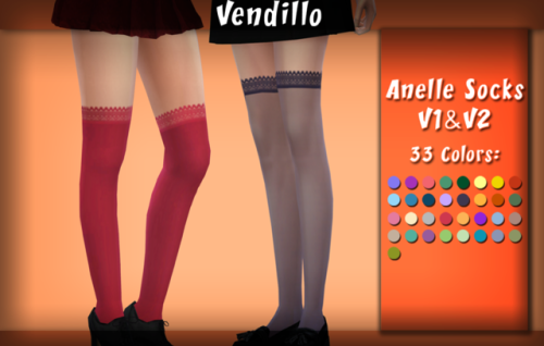 vendillo-sims:Anelle Socks V1&V2New meshes by me.2...