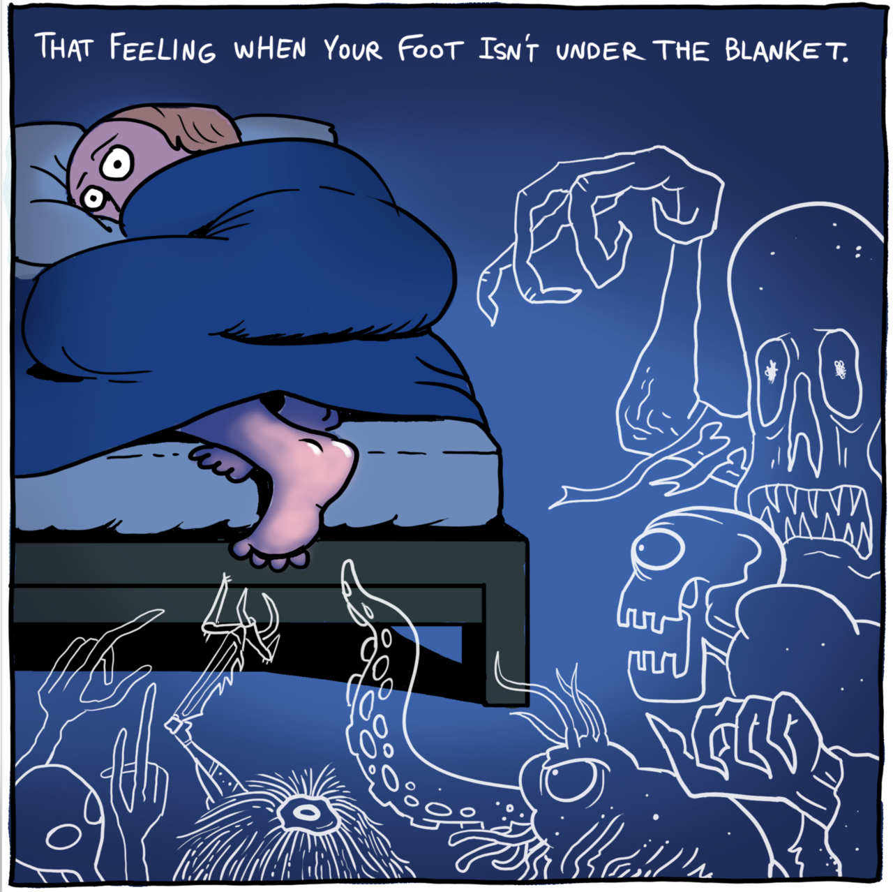 danmeth: “That feeling when your foot isn’t under the blanket. ”