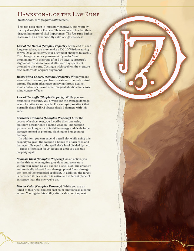 DnD 5e Homebrew — Runes by gamenatural