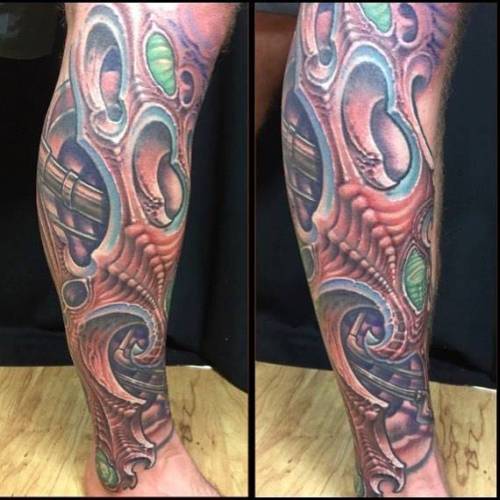 By Brian Geckle, done at Flower of Life Studios, Boalsburg.... leg;big;biomechanical;briangeckle;facebook;twitter