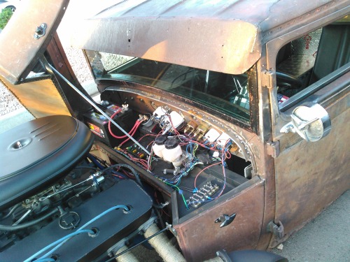 justneedsalittlework:Lots of details on this wild Rat Rod...