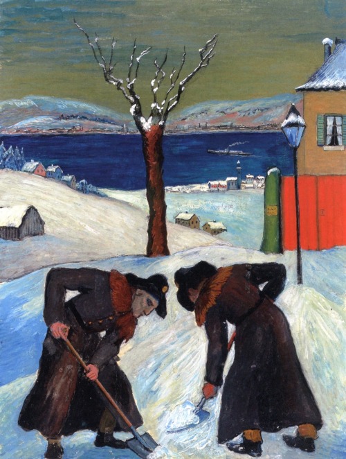 amare-habeo:
â€œ Marianne von Werefkin (Russian-German, 1860 - 1938)
Snow Overnight (Schnee Ã¼ber Nacht), 1918
58.6 x 45.3 cm
â€