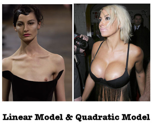 A comparison between a Linear Model and a Quadratic Model.