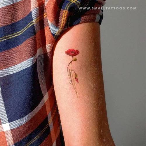 Poppy temporary tattoo by Lena Fedchenko, get it here ► ... flower;nature;temporary;lenafedchenko;poppy
