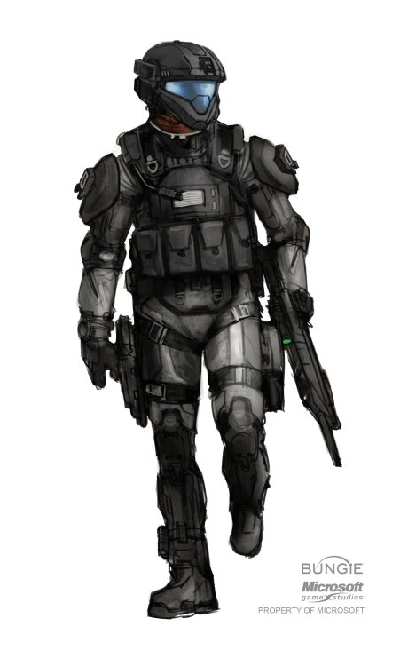 haloconceptart:Halo 3 concept art for the ODST.  By Isaac...