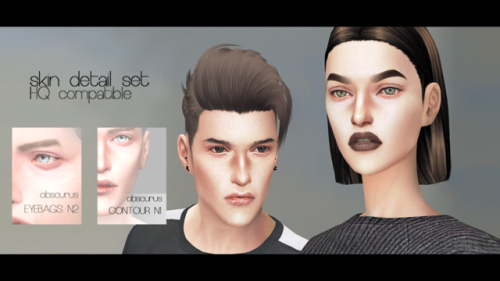 obscurus-sims:EYEBAGS N28 swatches teen+, males and females...