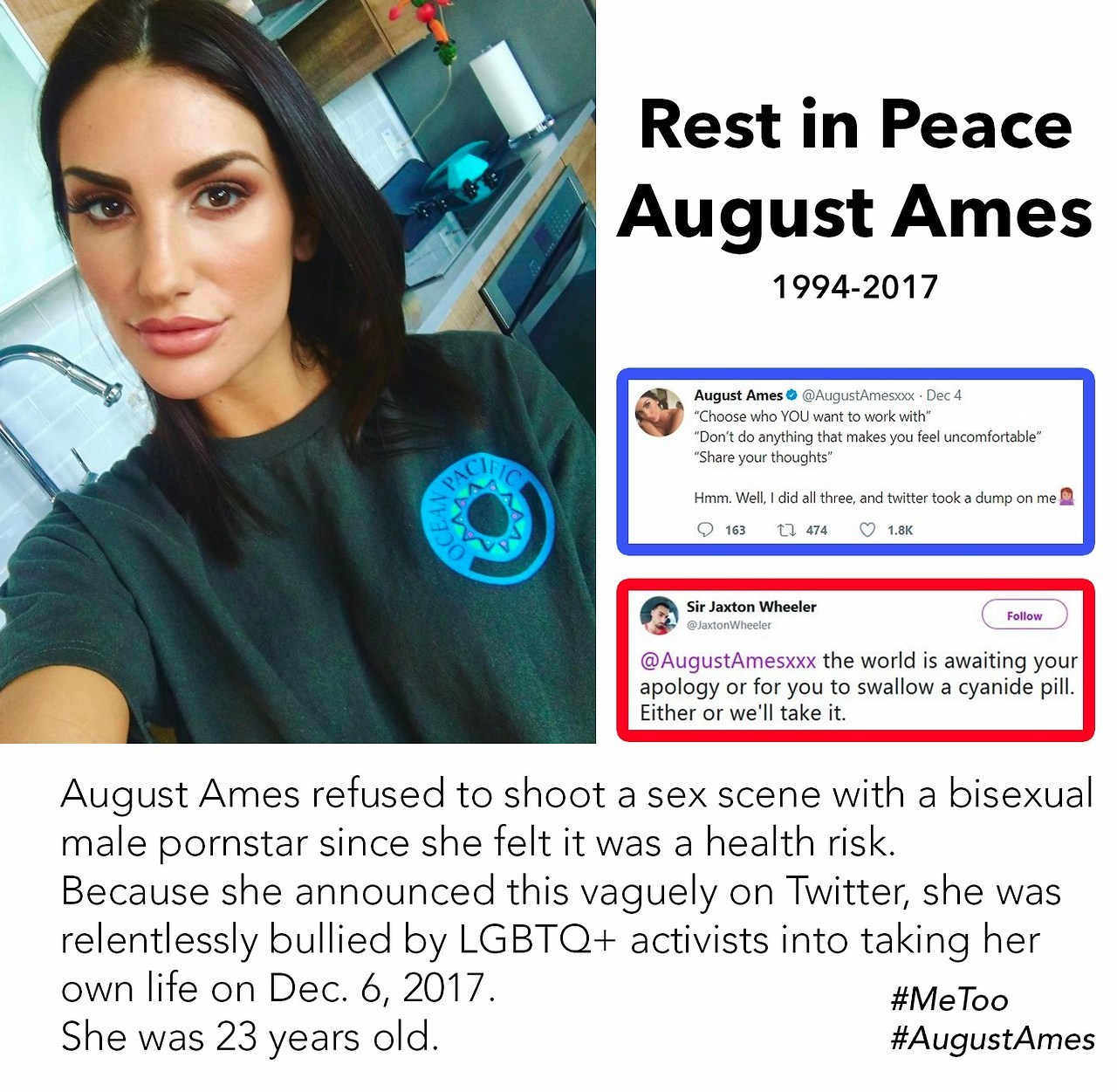 How did august ames kill herself How did august ames kill herself