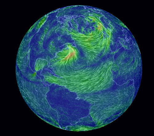 Global wind map Interactive map - Maps on the Web