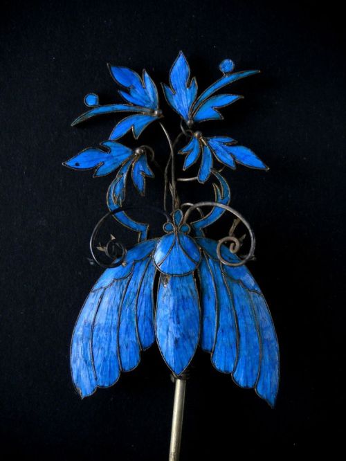 mordmardok:Chinese kingfisher hairpin, Qing Dynasty.