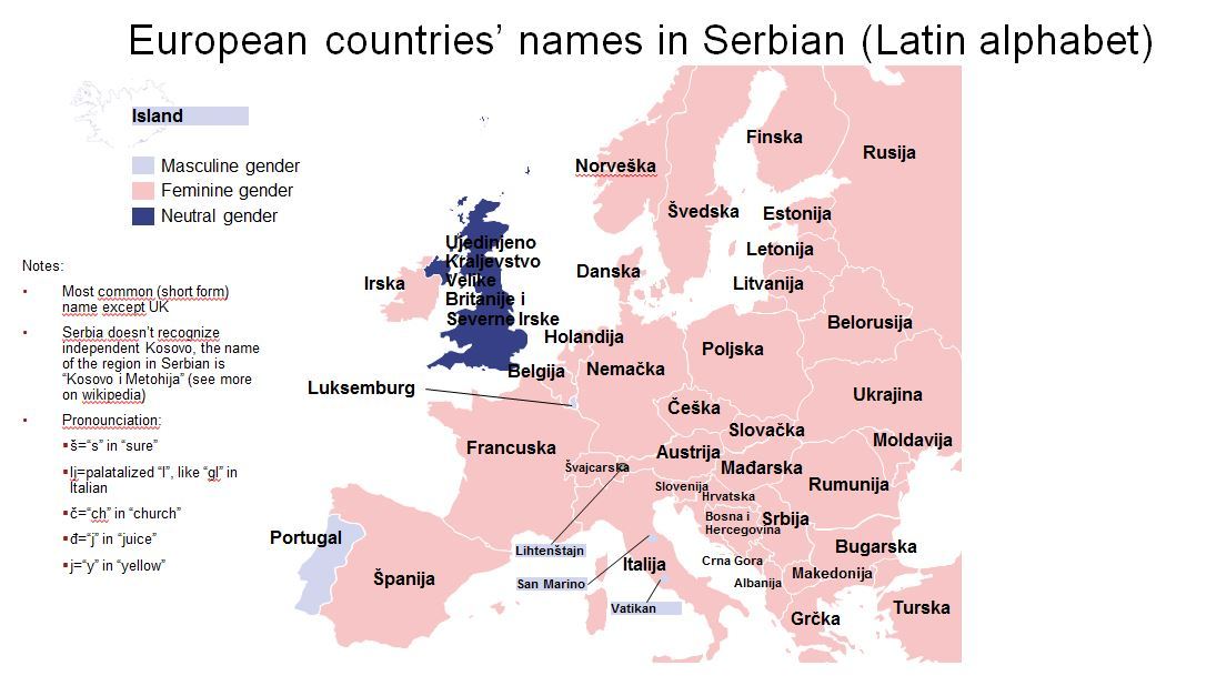 European countries' names in Serbian.MORE by... - Maps ...