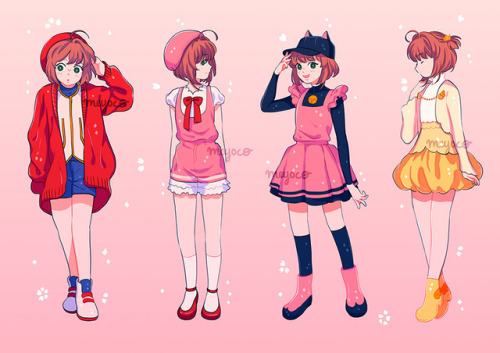 cousaten:Procrastinated from work and drew Sakura’s costumes as...