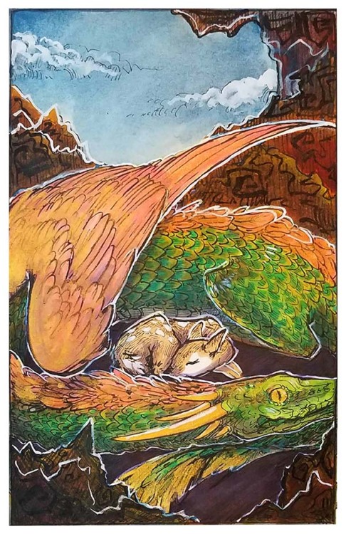 inktober inktober 2018 illustration dragons dragon fawn deer artbyjaney