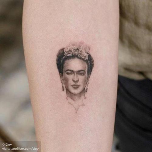 By Doy, done at Inkedwall, Seoul. http://ttoo.co/p/103139 feminist;frida kahlo;small;mexican;patriotic;single needle;tiny;activism;women;character;ifttt;little;doy;inner forearm;other
