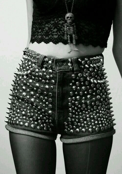 studded shorts