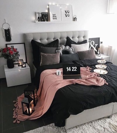 Pink And Gray Bedroom Tumblr