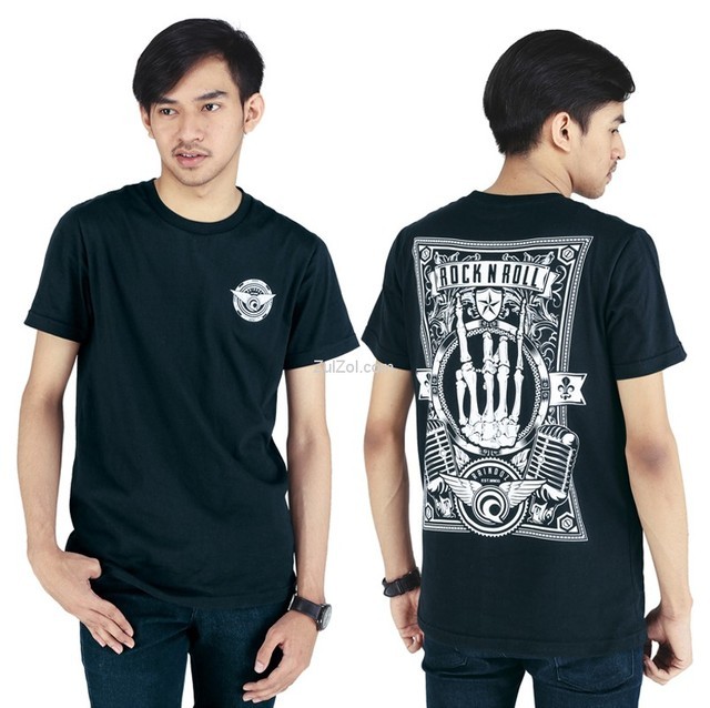 zulzol  Kaos  pria  RND 19 68 cotton combed hitam  