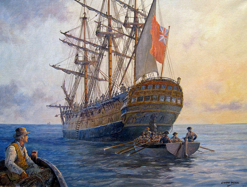 ltwilliammowett:
“ Off the Isle of Shoals, HMS AMERICA, July 11, 1750 by Geoff Hunt
”