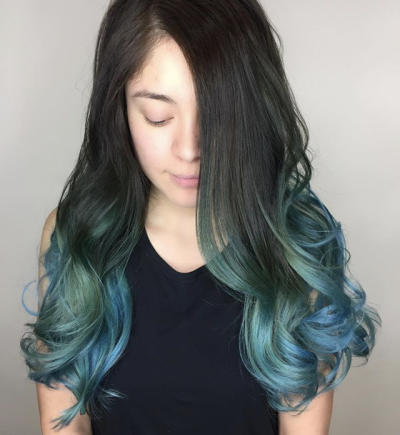 Blue And Green Dip Dye Tumblr