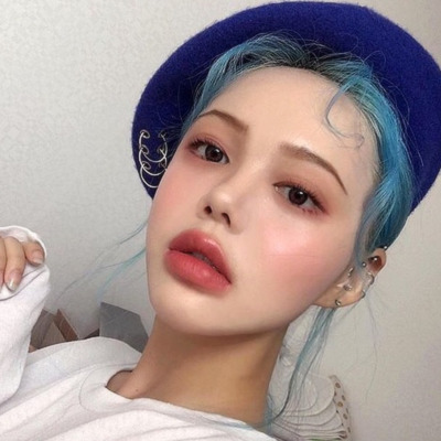  ulzzang  blue  hair  Tumblr