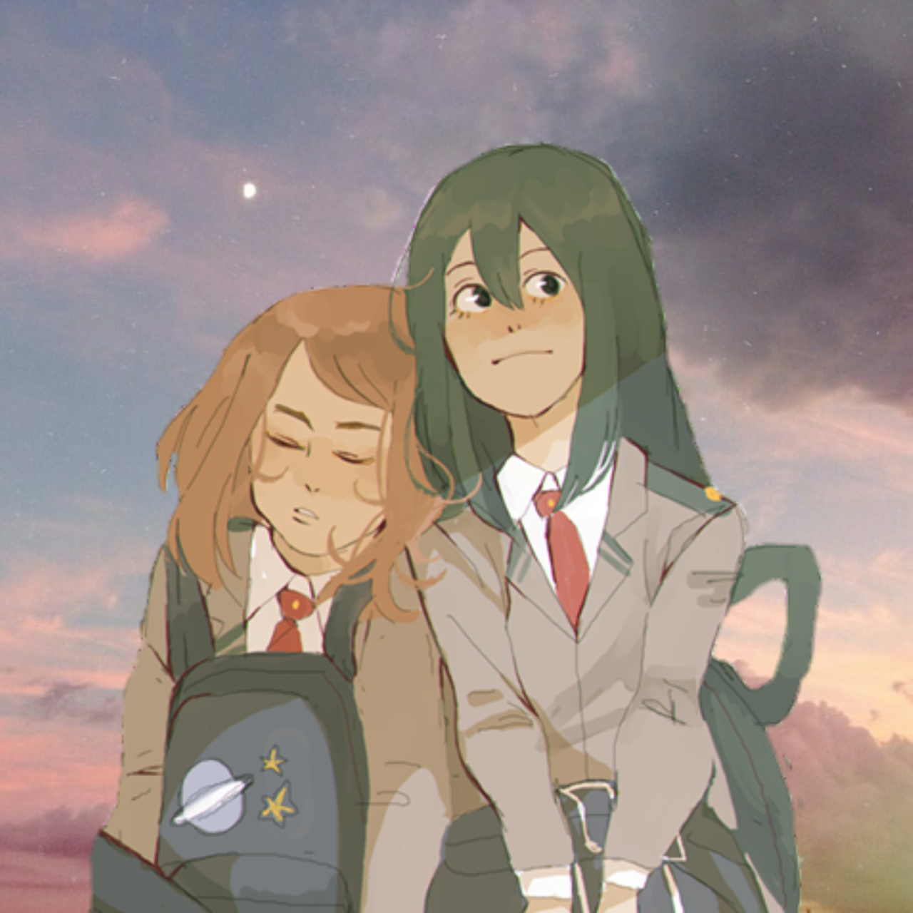 *Some deep shit written in manga font* - Uraraka Ochako x Asui Tsuyu