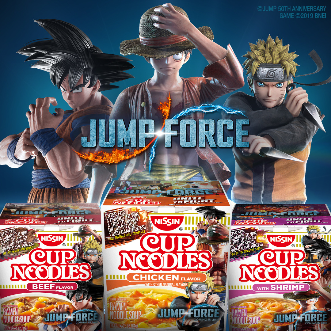 JUMP FORCE has a delicious new partnership with Original Cup Noodles and weâre celebrating with free giveaways! Donât go hungry at PAX South 2019.. Come play JUMP FORCE and get a free Nissin Cup Noodles while supplies last! Canât make it? Click here...