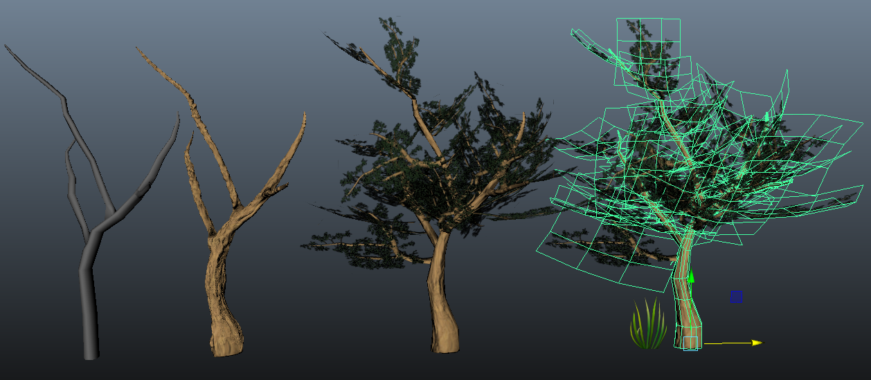 This is a tree that I made few days ago, as a part of my vegetation practices. I have used Maya, Mudbox, Xnormals and Photoshop :D. It was the first time I have used the Paint Effects, they seem to be really helpful!