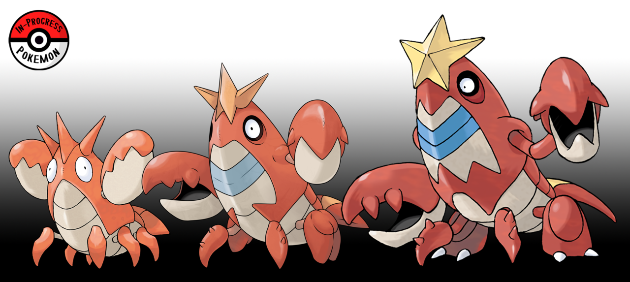 In Progress Pokemon Evolutions Corphish Are Hardy Pokemon