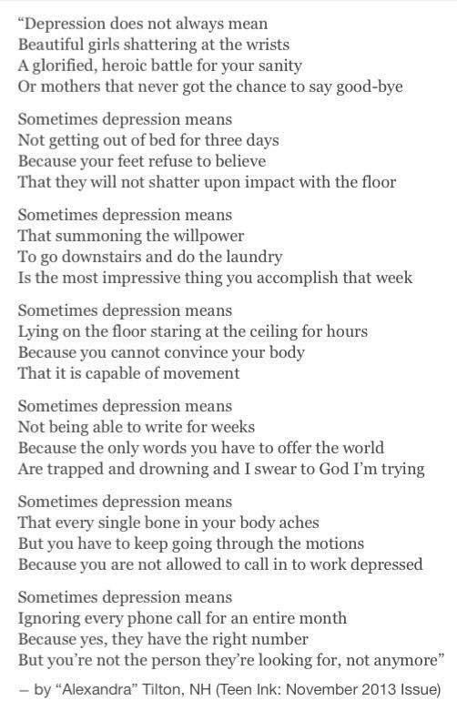 confessions about depression