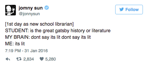 buzzfeed:Twitter on classic literature.