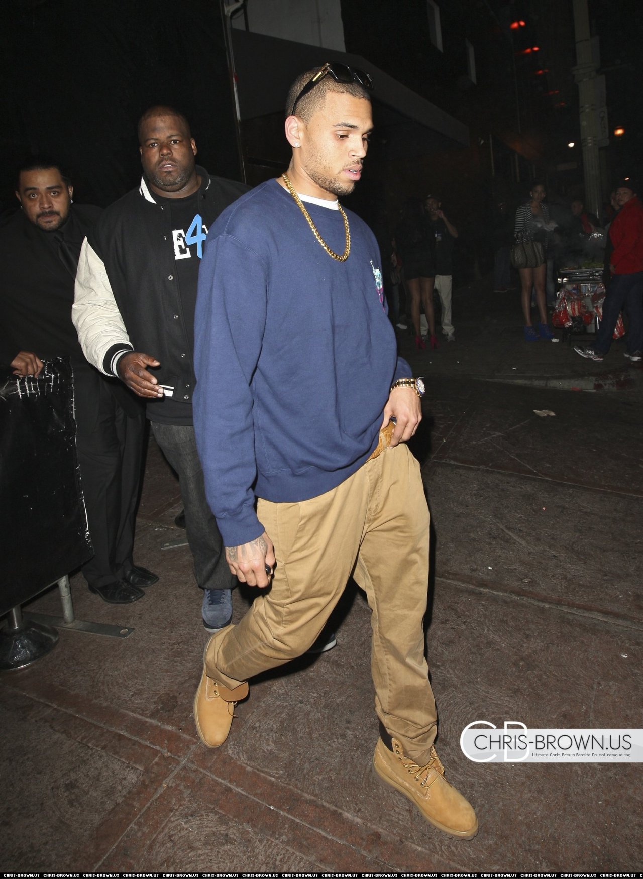 chris brown wearing timberlands