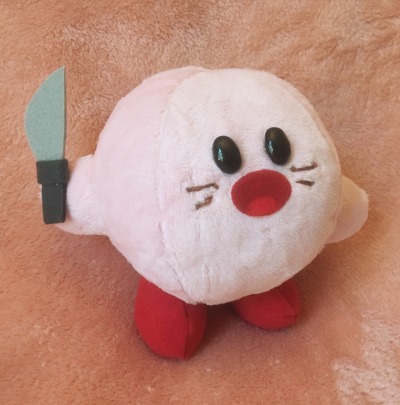 plush with knife