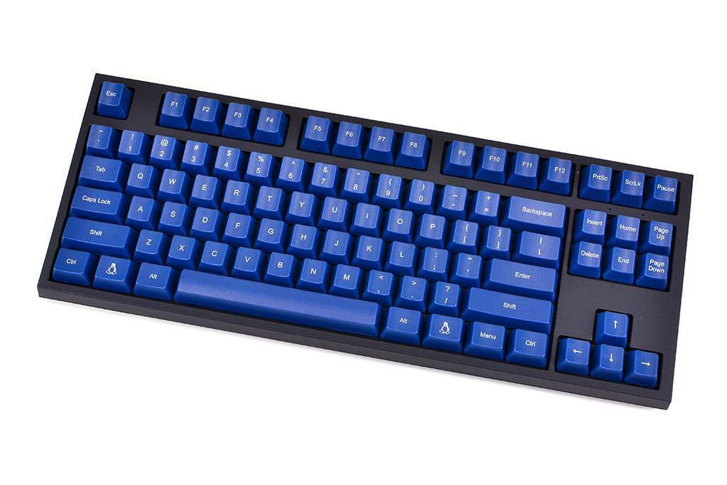 WASD Keyboards — Centered/Centered/Linux Royal blue keycaps with...