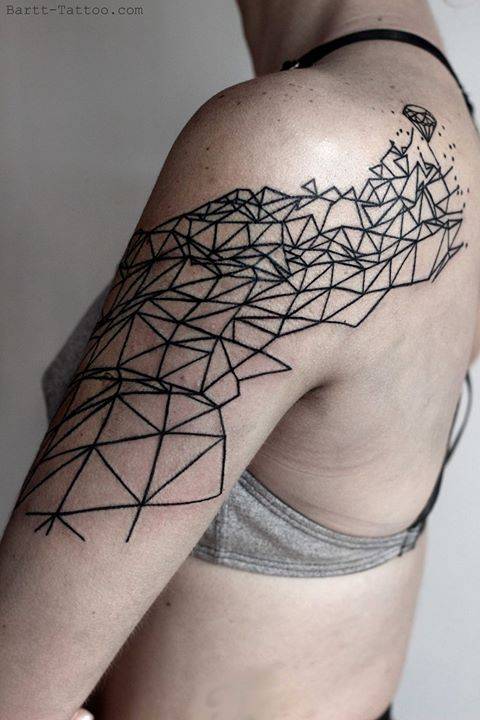 By Bartt ·  Bartosz Pawlicki, done at Scratchline Tattoo,... abstract;line art;bartt;big;facebook;shoulder blade;twitter;upper arm