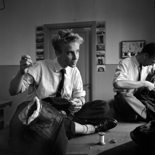 vintage-sweden:Tailoring students at a trade school, 1955,...