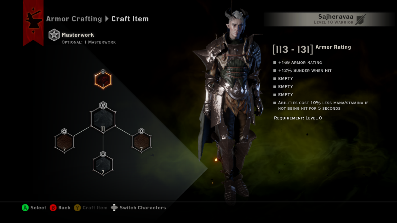 Dragon Age Inquisition Armor Crafting Slots