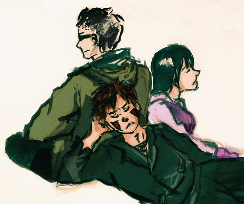 hailing:shino is team 8’s resident backrest B)for the lovely...