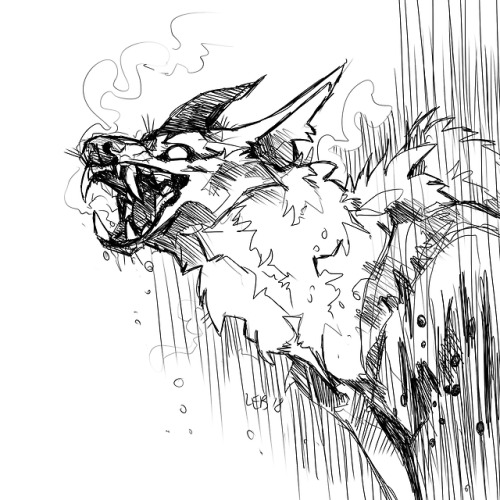 werewolf october inktober wolf art my art fanart my fanart sketches illustration a toothy boy
