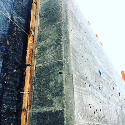 This beautiful off formed concrete is going to look amazing as the statement piece in this beautiful home