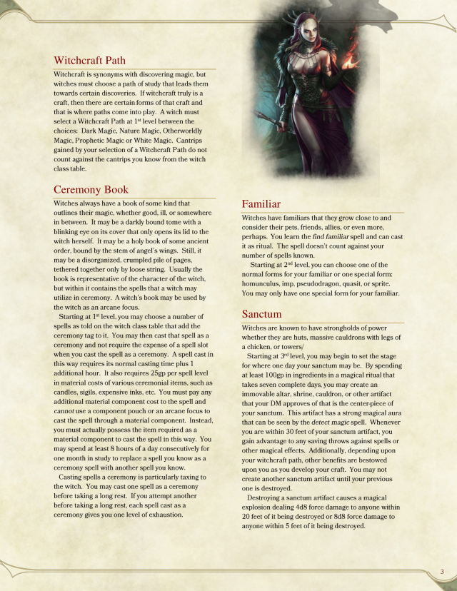 DnD 5e Homebrew — Witch Class by impersonater This is not the...
